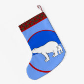 ポーラーベアの母と子 絵画 - ワイルドライフアート スモールクリスマスストッキング (裏面 (吊り時))