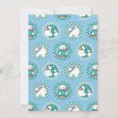 ポーラーベアの誕生日招待状 冬のパーティー 青 招待状 (裏面)