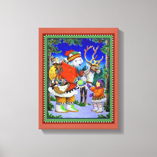 ポーラーベアの贈り物 キャンバスプリント (正面)