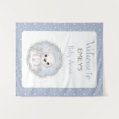 ポーラーベアの赤ちゃん歓迎シャワー男子テープ生地 タペストリー (正面(横))