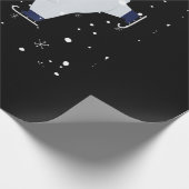 ポーラーベアアイススケートで滑るオンクリスマス ラッピングペーパー (角)