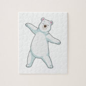 ポーラーベアアットヨガフィットネスイン立ち ジグソーパズル (縦)