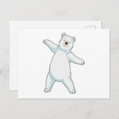 ポーラーベアアットヨガフィットネスイン立ち ポストカード (正面/裏面)