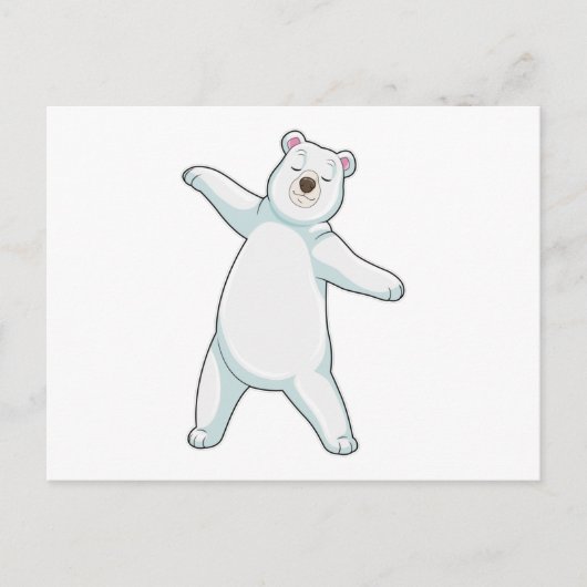 ポーラーベアアットヨガフィットネスイン立ち ポストカード (正面)