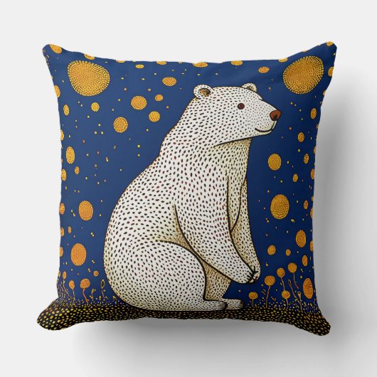 ポーラーベアイラストレーション クッション (正面)