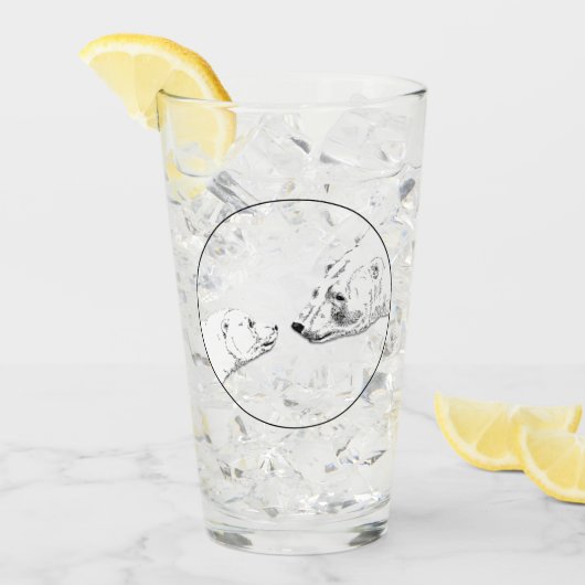 ポーラーベアガラスのベアアートグラスがパーソナライズ タンブラーグラス (アイス正面)