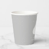 ポーラーベアキュブウィンターグレーニュートラルベビーシャワー 紙コップ (正面)