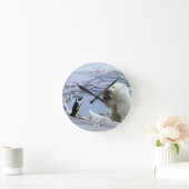 ポーラーベアキュブ&ペンギン最高のフレンズウォールクロック ラウンド壁時計 (ホーム)