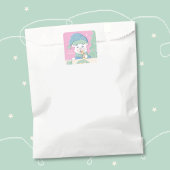 ポーラーベアクブスクウェアPinkクリスマスステッカー スクエアシール