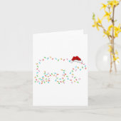 ポーラーベアクリスマス照明サンタハットポーラーベアクリ カード (黄色い花)
