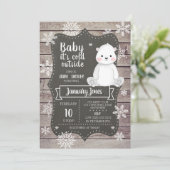 ポーラーベアベイビーシャワー招待状I 男女兼用 招待状 (スタンド正面)