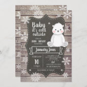 ポーラーベアベイビーシャワー招待状I 男女兼用 招待状 (正面/裏面)