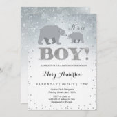 ポーラーベアベビーシャワー招待状 招待状 (正面/裏面)