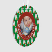 ポーラーベアベビー第1回クリスマスカスタマイズ写真文字 オーナメント (正面)