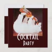 ポーラーベアーのカクテルパーティー ブラウン ホワイト アイス メタリック 招待状 (正面/裏面)