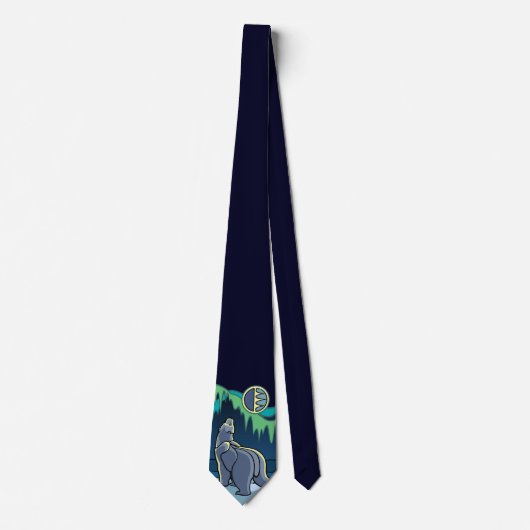 ポーラーベアーのタイ ワイルドライフアート タイ クマのネクタイ (正面)