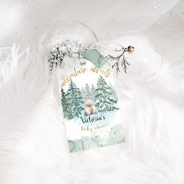 ポーラーベアーの冒険が待っている かわいいベビーシャワーのお知らせ ギフトタグ