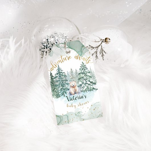ポーラーベアーの冒険が待っている かわいいベビーシャワー ギフトタグ