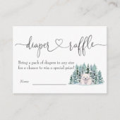 ポーラーベアーウィンターウッドランドおむつラッフル エンクロージャーカード (正面)