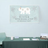 ポーラーベアーウィンターオネダーランドブルー1st誕生日 横断幕 (トレードショー)