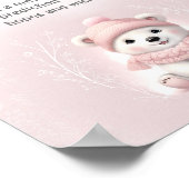 ポーラーベアーウィンターガールベビーシャワー時間カプセル ポスター (角)