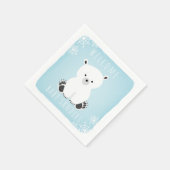 ポーラーベアーウィンターブルーボーイベビーシャワー スタンダードカクテルナプキン (角)