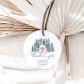 ポーラーベアーウッドランド冬のベビーシャワー フェイバータグ