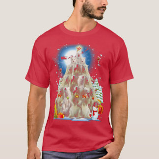 ポーラーベアークリスマスツリー装飾クリスマス雪 Tシャツ