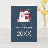 ポーラーベアークリスマスニューイヤーID851 カード (黄色い花)