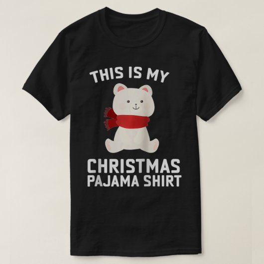 ポーラーベアークリスマスパジャマサンタポーラーベアー恋人 Tシャツ (デザイン正面)