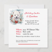 ポーラーベアークリスマスランチパーティーテーマカスタム文字 (裏面)