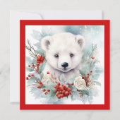 ポーラーベアークリスマスランチパーティーテーマカスタム文字 (正面)