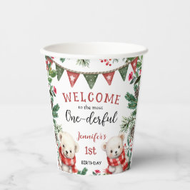 ポーラーベアークリスマス1回目の誕生日 紙コップ