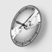 ポーラーベアークロックチャーチルCanadaベアーウォール時計 ラウンド壁時計 (傾斜)