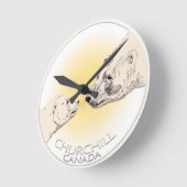 ポーラーベアークロックチャーチルCanadaベアーウォール時計 ラウンド壁時計 (傾斜)