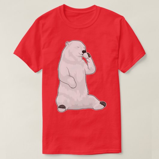 ポーラーベアーコーヒーカップ Tシャツ (デザイン正面)