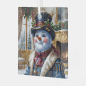 ポーラーベアーサンタクリスマスデザイン ガラスオーナメント (正面左)