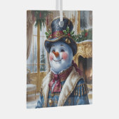 ポーラーベアーサンタクリスマスデザイン ガラスオーナメント (正面右)