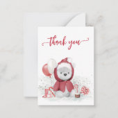 ポーラーベアーサンタクリスマスベイビーシャワーありがとう ノートカード (正面)