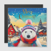 ポーラーベアーサンタハットとスカーフメリークリスマス (正面/裏面)