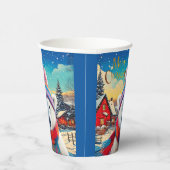 ポーラーベアーサンタハットとスカーフメリークリスマス 紙コップ (右)