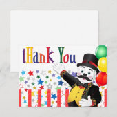 ポーラーベアーサーカス誕生日 サンキューカード (正面/裏面)