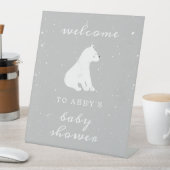 ポーラーベアースノーニュートラルベビーシャワーへようこそ 台座サイン (インサイチュ)