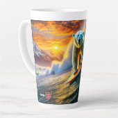 ポーラーベアーズサーフィン02デザインバイリッチアメンギル カフェラテマグ (左アングル)