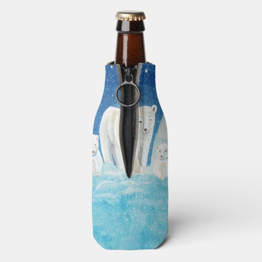 ポーラーベアーズスノーイランドスケープイラストレーション ボトルクーラー (ボトル裏面)