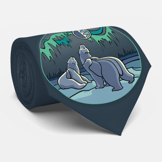 ポーラーベアータイズマザー&クブ先住民アートネクタイ ネクタイ (ロール)