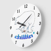 ポーラーベアーチルの壁時計 ラージ壁時計 (傾斜)