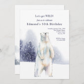 ポーラーベアーバースデーパーティー 招待状 (正面/裏面)