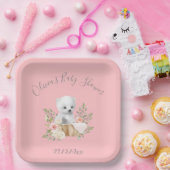 ポーラーベアーピンクベビーシャワー紙プレート ペーパープレート (パーティー)