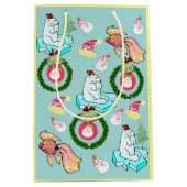 ポーラーベアーフィッシュサンタクリスマス抱き枕 ミディアムペーパーバッグ (正面)